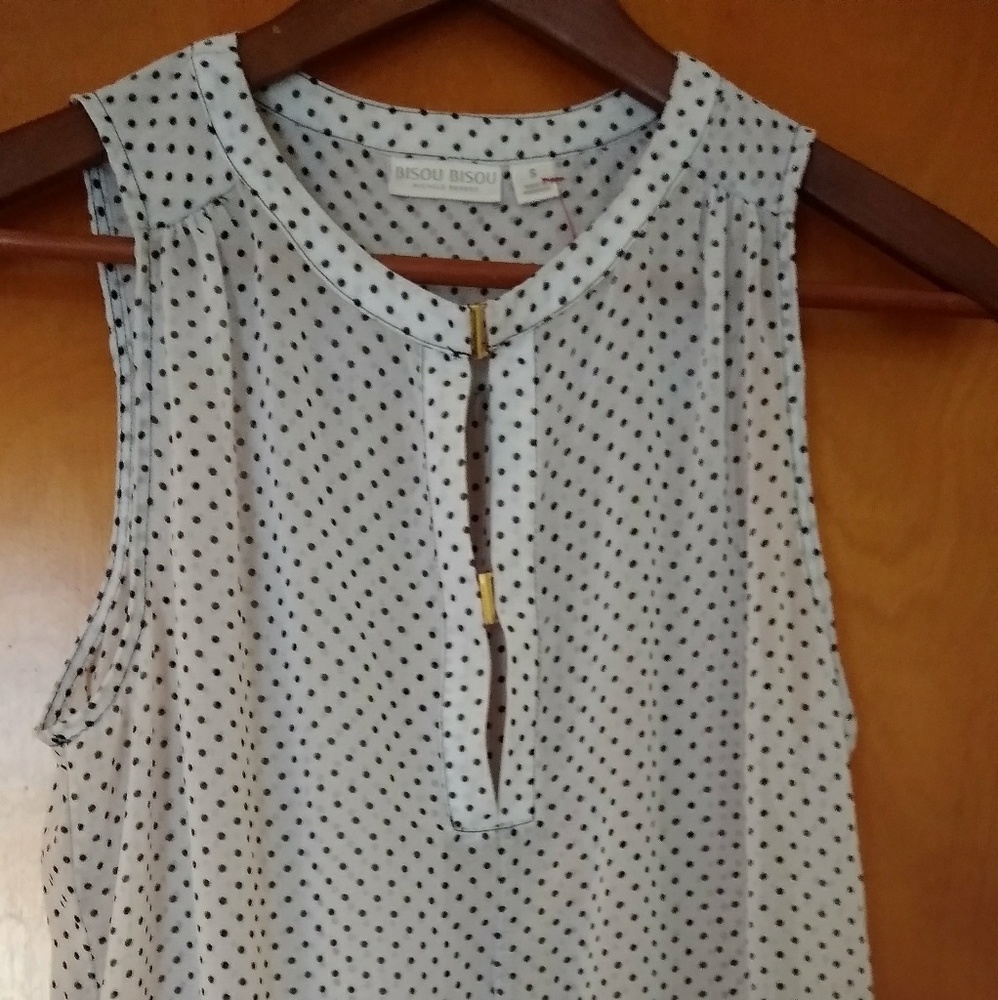 Bijou Bijou black white polka dot sleeveless top